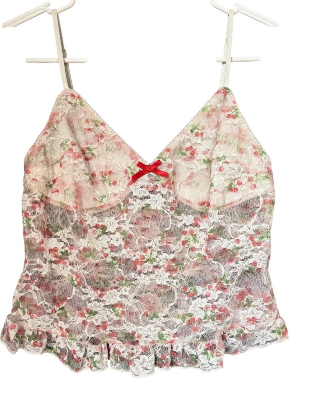 lace floral mesh crop top
